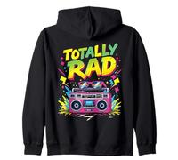 Retro 80s Totally RAD Boombox Fun Throwback Disfraz de Fiesta Sudadera con Capucha