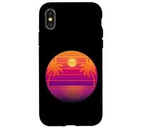 Retro 80s Vaporwave Palm Trees Sunset - Synthwave Art tee Carcasa para iPhone X/XS
