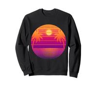 Retro 80s Vaporwave Palm Trees Sunset - Synthwave Art tee Sudadera