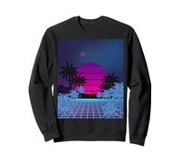 Retro 80s Vaporwave Palm Trees Sunset - Synthwave Art tee Sudadera