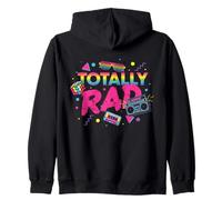 Retro 80s Vibe Tipografía Fiesta Totally RAD Throwback Sudadera con Capucha