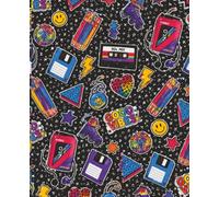 Retro 90s Composition Notebook Colorful Wide Ruled Journal with Vintage Cassette Tapes, Smiley Faces & Good Vibes for Kids, Teens & Students: Fun Neon ... Vintage Icons for Writing, Journaling, Note