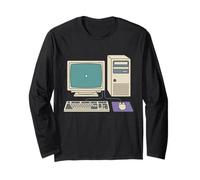 Retro 90s Computadora Estética Vintage PC Tech Geek Hombres Mujeres Manga Larga