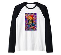 Retro 90s Nostalgia Cute Teddy Bear Hip Hop Cassette Graphic Camiseta Manga Raglan