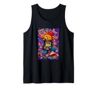 Retro 90s Nostalgia Cute Teddy Bear Hip Hop Cassette Graphic Camiseta sin Mangas