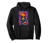 Retro 90s Nostalgia Cute Teddy Bear Hip Hop Cassette Graphic Sudadera con Capucha