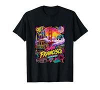 Retro 90s San Francisco California Skyline City by The Bay Camiseta gráfica económica