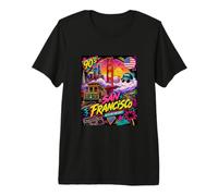 Retro 90s San Francisco California Skyline City by The Bay Camiseta Premium