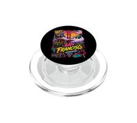 Retro 90s San Francisco California Skyline City by The Bay PopSockets PopGrip para MagSafe