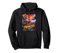 Retro 90s San Francisco California Skyline City by The Bay Sudadera con Capucha