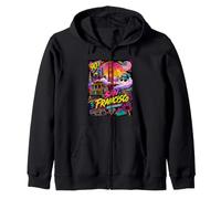 Retro 90s San Francisco California Skyline City by The Bay Sudadera con Capucha