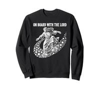 Retro A Bordo con El Señor Divertido Patinador Jesús Skateboarding Sudadera