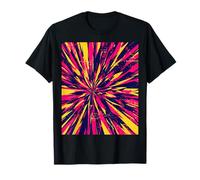Retro Abstracto Synthwave Explosión Comic Neón Rosa Amarillo Camiseta