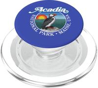 Retro Acadia National Park Vintage Maine Puffin Graphic PopSockets PopGrip para MagSafe