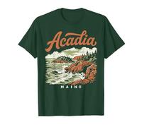 Retro Acadia National Park Vintage Style Maine Shore Camiseta