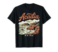 Retro Acadia National Park Vintage Style Maine Shore Camiseta