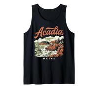Retro Acadia National Park Vintage Style Maine Shore Camiseta sin Mangas