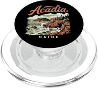 Retro Acadia National Park Vintage Style Maine Shore PopSockets PopGrip para MagSafe
