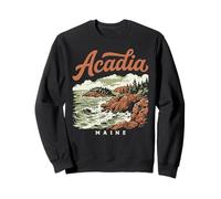 Retro Acadia National Park Vintage Style Maine Shore Sudadera