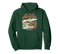 Retro Acadia National Park Vintage Style Maine Shore Sudadera con Capucha