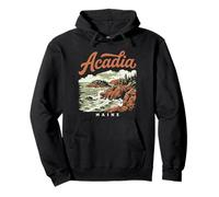 Retro Acadia National Park Vintage Style Maine Shore Sudadera con Capucha