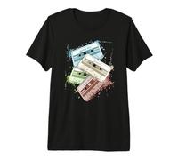 Retro Acuarela Cassettes Analog Tape Old School Mixtape Camiseta Premium