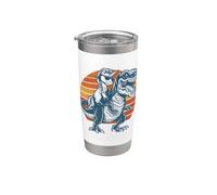 Retro Aesthetics Unicorn Riding T-Rex Dinosaur Funny Vaso térmico de acero inoxidable de doble pared