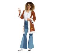 Retro Afganistán Abrigo Mujer 1960s Accesorio de Disfraz Traje de Hippie Hippy