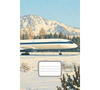 Retro Airplane Notebook for Aviation and History Lovers: Vintage Airliner winter Mountain Illustration, 120 Lined Pages, 6x9 - Perfect Gift for Pilots, Travelers and Aircraft Enthusiasts