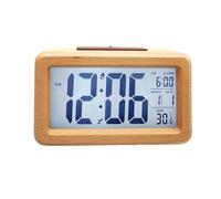 Retro Alarm Clock - Wood 13.8x5.7x7.7cm | Wooden Electric Desk Alarm Clock Battery Operated | Adjustable Cute Digital Alārm Cĺock With Snooze Function For Bedroom Work Office Home Table Top Use
