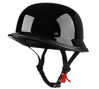 Retro Alemán Estilo Moto Casco ECE Homologado Moto Jet Medio Casco, Retro, de Media Cara, para Bicicleta Casco para Scooter de Verano, Motocicleta, Bicicleta para Hombres y Mujeres B,L