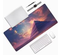 Retro Alfombrilla Ratón 700x300x3mm Egipto Alfombrilla Ratón,Grande Tapete Escritorio con Base de Goma Impermeable y Antideslizante,Precisión y Velocidad Sujeción Estable para PC,Oficina Decor 0E-326