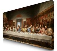 Retro Alfombrilla Ratón XXL 700x300x3mm Mouse Pad Grande Gaming La Última Cena Alfombrilla Escritorio con Base Antideslizante, Precisión y Velocidad en Juegos, Mousepad para Ratón y Teclado F0-389