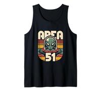 Retro Alien Spaceship Design Area 51 Roswell UFO 1970 Camiseta sin Mangas