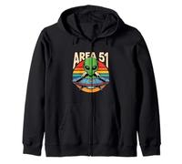 Retro Alien Spaceship Design Area 51 Roswell UFO 1970 Sudadera con Capucha