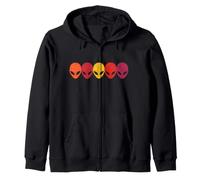 Retro Aliens Caras de Alienígenas Cabezones de Ciencia Ficci Sudadera con Capucha