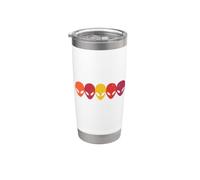 Retro Aliens Caras de Alienígenas Cabezones de Ciencia Ficci Vaso térmico de acero inoxidable de doble pared