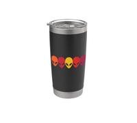 Retro Aliens Caras de Alienígenas Cabezones de Ciencia Ficci Vaso térmico de acero inoxidable de doble pared