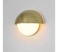 Retro All Copper Bedroom Wall Sconces Creative Semicircular Glass Ball Kitchen Mount Light Fixtures Warm Lamps Bedside for Living Room Stairs Aisle Lighting