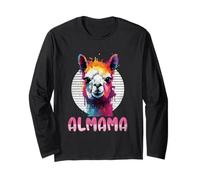 Retro Almama Día de la Madre Mejor Mamá Alpaca Día de la Madre Lama Manga Larga