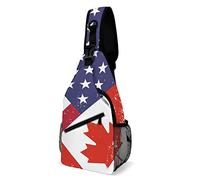 Retro América Canadá Bandera Sling Bag Crossbody Mochila Travel Chest Daypack