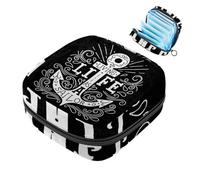 Retro Anchor - Bolsa de almacenamiento de servilletas sanitarias, bolsa grande para copa menstrual con cremallera, bolsa para almohadillas de período, bolsa de almacenamiento de panty, tampones para