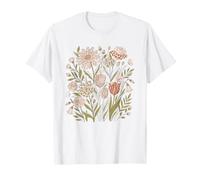 Retro Animal Print Wildflower Flowers Boho Floral Aesthetic Camiseta