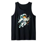 Retro Arcade 8-bit Gaming con Pixel Art Astronauta Camiseta sin Mangas