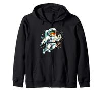 Retro Arcade 8-bit Gaming con Pixel Art Astronauta Sudadera con Capucha