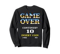 Retro Arcade Game Over Continuar Insertar Moneda 10 Sudadera