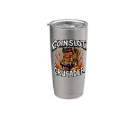 Retro Arcade Gamer Coinslot Crusader Vaso térmico de acero inoxidable de doble pared
