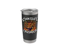 Retro Arcade Gamer Coinslot Crusader Vaso térmico de acero inoxidable de doble pared