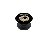 Retro Arcade Gamer Humor Nostálgico Video Juego Terapia Broma PopSockets PopGrip Adhesivo