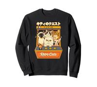 Retro Arcade Gatos Kitty Quest Feline Gamer Videojuego Sudadera